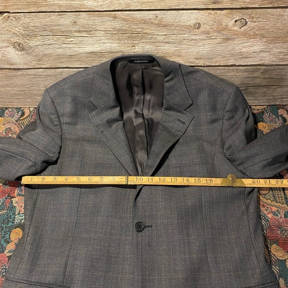 NWOT Italian Wool H&M Windowpane Check Blazer - Mens 40 Slim - Picture 14 of 16